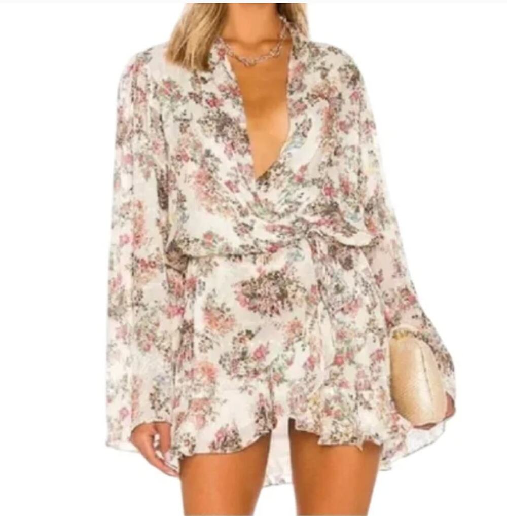 ROCOCO SAND Jane Mini Dress in Ivory XS